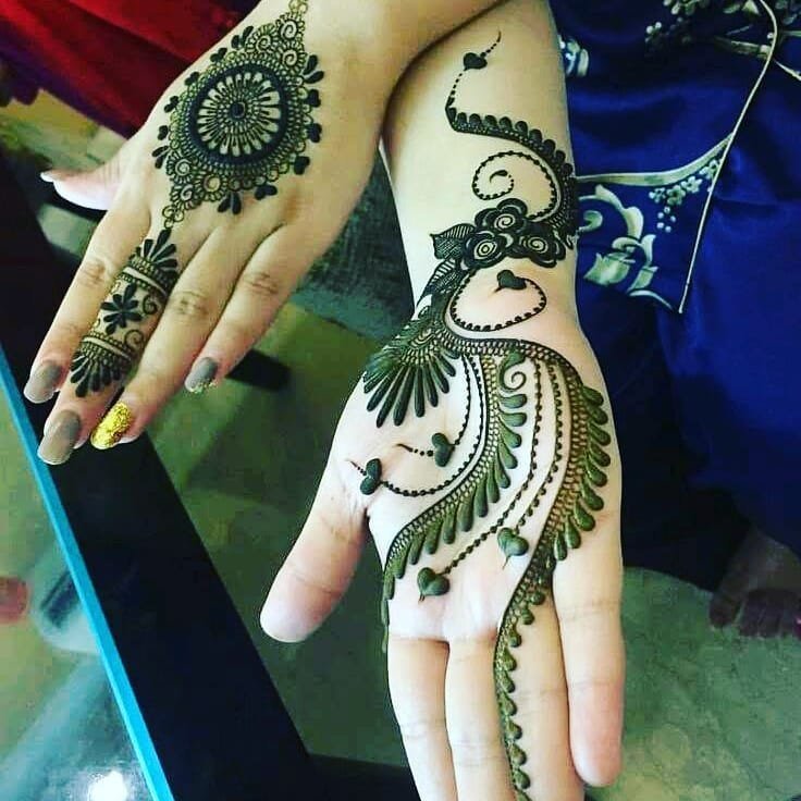 mehendi design back and front hand
